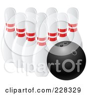 Poster, Art Print Of 3d Bowling Ball And Pins