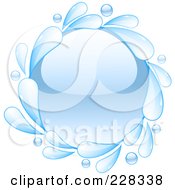 Royalty Free RF Clipart Illustration Of A Water Droplet With Splashes by elaineitalia