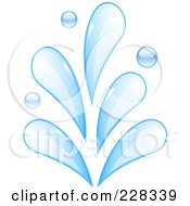 Royalty Free RF Clipart Illustration Of A Blue Water Splash Design Element by elaineitalia