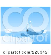 Poster, Art Print Of Whale And Calf Swimming Near Icebergs