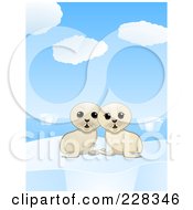 Poster, Art Print Of Two Cute Seal Pups On An Iceberg In The Arctic
