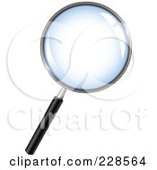 Royalty Free RF Clipart Illustration Of A Black Handled Magnifying Glass