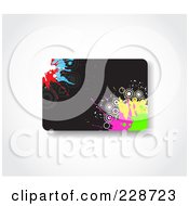 Black Gift Card With Colorful Splatters And Circles