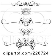 Digital Collage Of Decorative Black And White Page Dividers