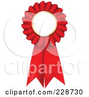 Royalty Free RF Clipart Illustration Of A Red 3d Rosette Ribbon Award With Copyspace by KJ Pargeter
