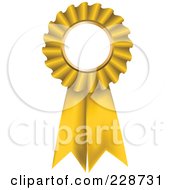 Gold 3d Rosette Ribbon Award With Copyspace