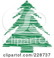 Poster, Art Print Of Green Scribble Styled Christmas Tree - 9