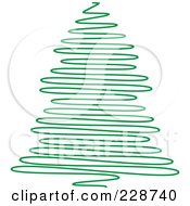 Royalty Free RF Clipart Illustration Of A Green Scribble Styled Christmas Tree 5 by KJ Pargeter