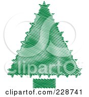 Royalty Free RF Clipart Illustration Of A Green Scribble Styled Christmas Tree 1 by KJ Pargeter