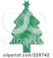 Poster, Art Print Of Green Scribble Styled Christmas Tree - 7