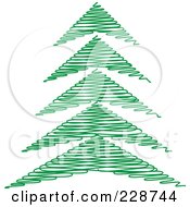 Poster, Art Print Of Green Scribble Styled Christmas Tree - 4