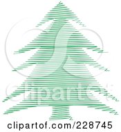 Royalty Free RF Clipart Illustration Of A Green Scribble Styled Christmas Tree 3 by KJ Pargeter