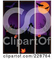 Poster, Art Print Of Digital Collage Of Spooky Vertical Halloween Borders