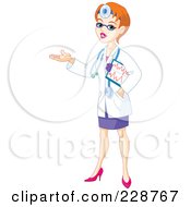 Royalty Free RF Clipart Illustration Of A Friendly Young Female Doctor Gesturing