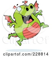 Poster, Art Print Of Green Dragon Jumping