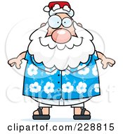 Poster, Art Print Of Chubby Santa In A Hawaiian Shirt