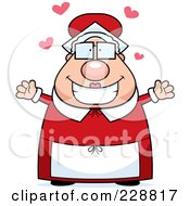 Royalty Free RF Clipart Illustration Of Mrs Claus With Open Arms by Cory Thoman