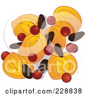 Royalty Free RF Clipart Illustration Of Dried Fruit And Nuts by inkgraphics