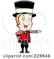 Blond Circus Man Wearing A Hat And Presenting