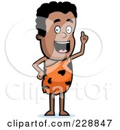 Royalty Free RF Clipart Illustration Of A Black Caveman With An Idea