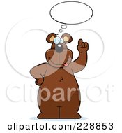 Poster, Art Print Of Big Bear Thinking With A Balloon