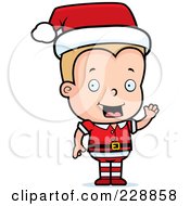 Poster, Art Print Of Blond Male Toddler Christmas Helper Waving