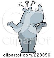 Royalty Free RF Clipart Illustration Of A Confused Rhino Shrugging