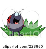 Poster, Art Print Of Happy Ladybug By Grass