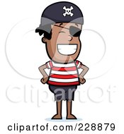 Poster, Art Print Of Black Pirate Boy Grinning