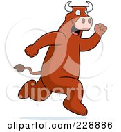 Royalty Free RF Clipart Illustration Of A Bull Running