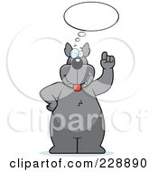 Royalty Free RF Clipart Illustration Of A Standing Wolf With An Idea