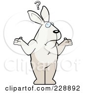 Royalty Free RF Clipart Illustration Of A Confused Rabbit Shrugging