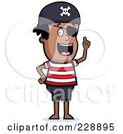 Poster, Art Print Of Black Pirate Boy With An Idea