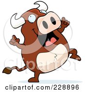 Royalty Free RF Clipart Illustration Of A Happy Bull Dancing