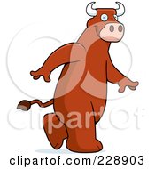 Royalty Free RF Clipart Illustration Of A Bull Walking