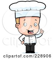 Poster, Art Print Of Blond Male Toddler Chef With An Idea