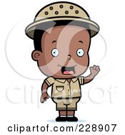 Poster, Art Print Of Black Toddler Safari Boy Waving