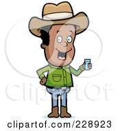 Poster, Art Print Of Black Cowboy Holding A Glass Of Water