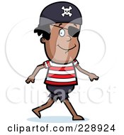 Poster, Art Print Of Black Pirate Boy Walking