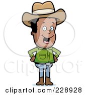 Poster, Art Print Of Black Cowboy Standing With His Hands On His Hips