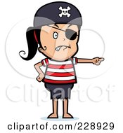 Poster, Art Print Of Pirate Girl Pointing