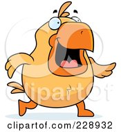 Royalty Free RF Clipart Illustration Of A Happy Chick Walking