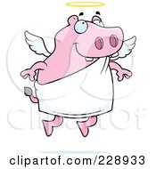 Poster, Art Print Of Pink Hippo Angel