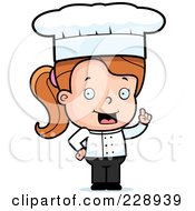 Royalty Free RF Clipart Illustration Of A Cute Chef Girl With An Idea