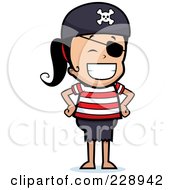 Royalty Free RF Clipart Illustration Of A Pirate Girl Smiling
