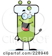 Royalty Free RF Clipart Illustration Of A Test Tube Character Waving