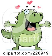 Royalty Free RF Clipart Illustration Of A Lizard With Open Arms