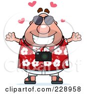 Royalty Free RF Clipart Illustration Of A Tourist Man With Open Arms by Cory Thoman