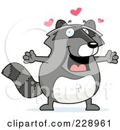 Royalty Free RF Clipart Illustration Of A Raccoon With Open Arms