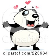 Royalty Free RF Clipart Illustration Of A Panda With Open Arms